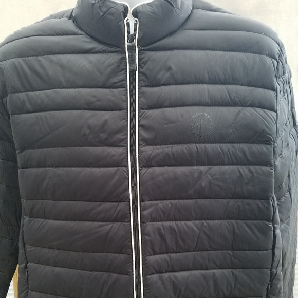 mens black armani puffer jacket